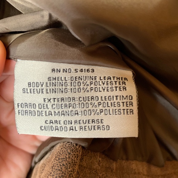 Levi’s Brown Leather Moto Jacket Sz petite small - Picture 8 of 8